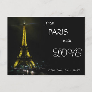 EIFFEL TOWER - von Paris mit LIEBE Postkarte