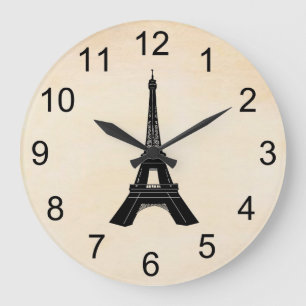 Eiffel Tower Wall Clock Große Wanduhr