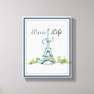 Eiffel Tower Watercolor Paris Life Oui Leinwanddruck