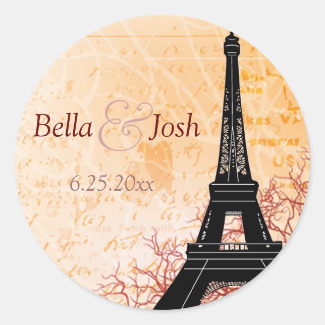 Eiffel Tower Wedding Sticker (Vorderseite)