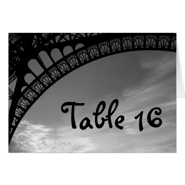 Eiffel Tower Wedding Tischnummer Cards (Vorderseite (Horizontal))