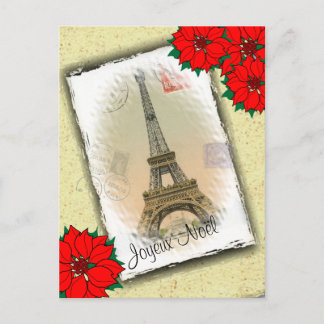 Eiffel Tower With Christmas Greeting Feiertagspostkarte