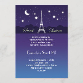 Eiffel-Turm-16. Geburtstag-Einladung Einladung