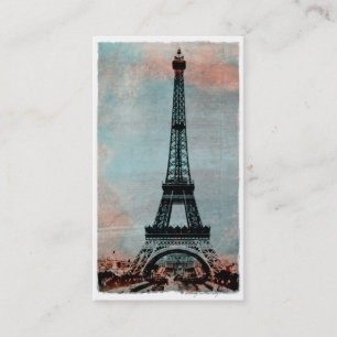 Eiffel-Turm an der Sonnenaufgang-Vintagen Art #3 Visitenkarte