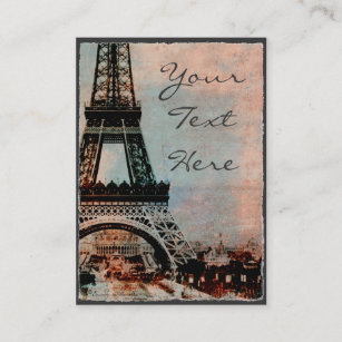 Eiffel-Turm an der Sonnenaufgang-Vintagen Art Visitenkarte