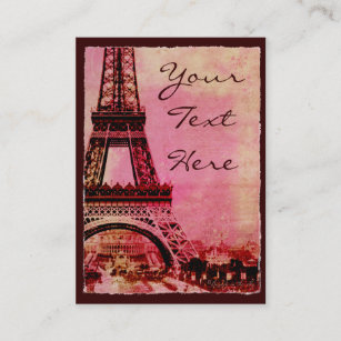 Eiffel-Turm an der Sonnenuntergang-Vintagen Art #2 Visitenkarte