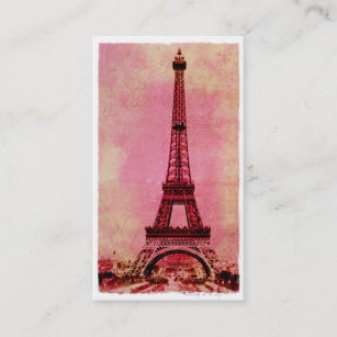 Eiffel-Turm an der Sonnenuntergang-Vintagen Art #3 Visitenkarte