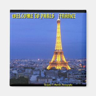 Eiffel-Turm-annacht, WILLKOMMEN ZU PARIS FRAN… Magnet