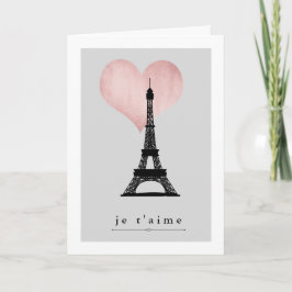 Eiffel-Turm des Valentines Tagesmit Feiertagskarte