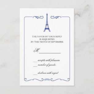 Eiffel-Turm elegante UAWG Karten-Einladung RSVP Karte