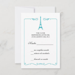 Eiffel-Turm elegante UAWG Karten-Einladung RSVP Karte
