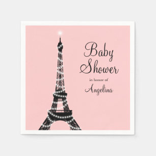 Eiffel-Turm-Glitzern-Baby-Duschen-Serviette Serviette