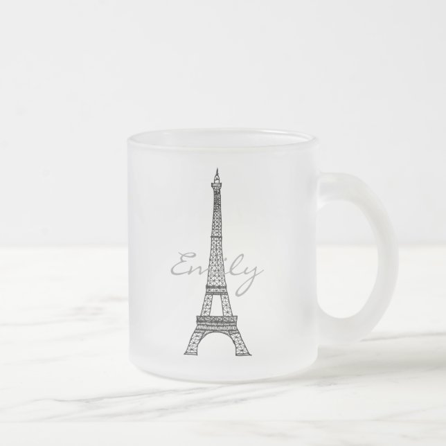 Eiffel-Turm-mattierte GlasTasse Mattglastasse (Rechts)