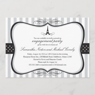 Eiffel-Turm-Paris-Brautparty Einladung