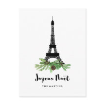 Eiffel-Turm und Kiefer modernes Joyeux Weihnachten