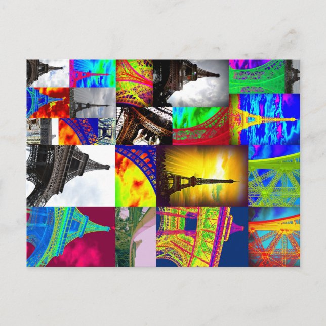Eiffelkollage Postkarte (Vorderseite)