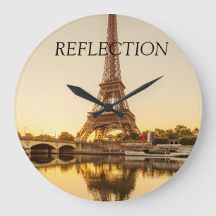 Eiffelreflektionen Große Wanduhr