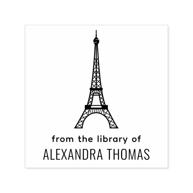 Eiffelturm #2 "From the Library" Name Permastempel (Design)