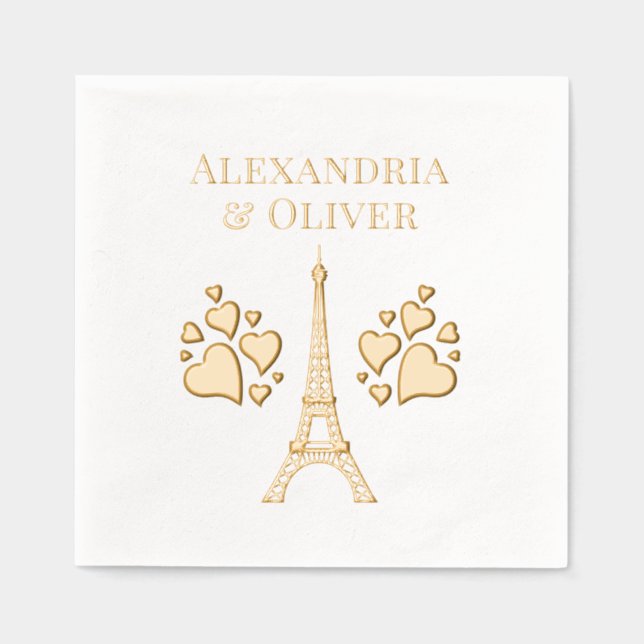 Eiffelturm #2 Hört den Vornamen oder das Paar Servietten Mit Folie (Vorderseite)