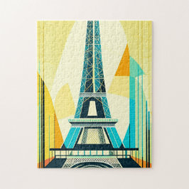 Eiffelturm Abstrakt Mitte des Jahrhunderts Moderne Puzzle