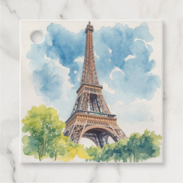 Eiffelturm Aquarell Paris Frankreich Gemalt Geschenkanhänger