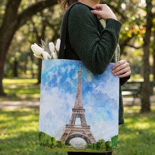 Eiffelturm Aquarell Paris Skyline Kunst Druck