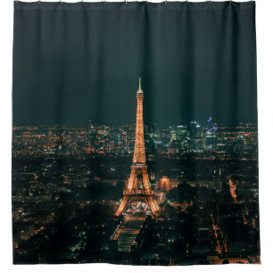 EIFFELTURM BEI NACHT DUSCHVORHANG
