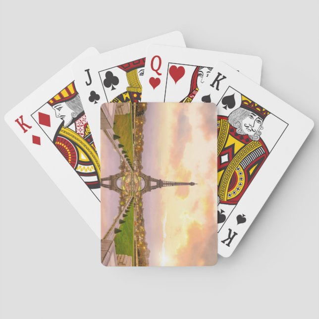 Eiffelturm beim Sonnenaufgang Spielkarten (Rückseite)