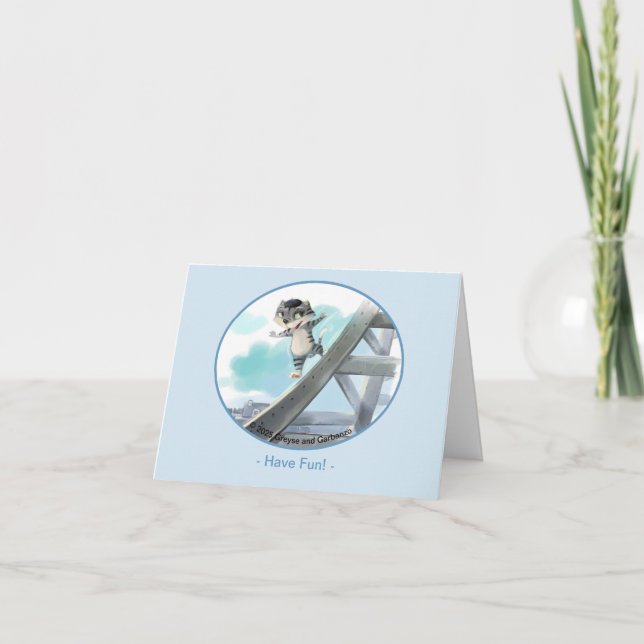 Eiffelturm Blank Card - Spaß (in verschiedenen Grö Dankeskarte (Vorderseite)