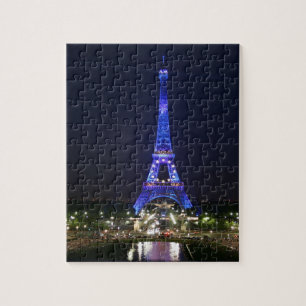 Eiffelturm (blaue Lichter) Puzzle