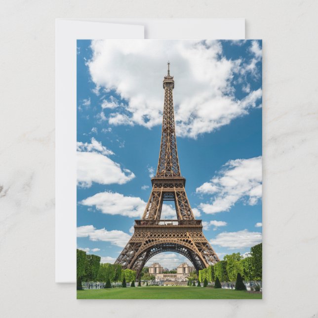 Eiffelturm Blick vom Champ de Mars Public Park Dankeskarte (Vorderseite)