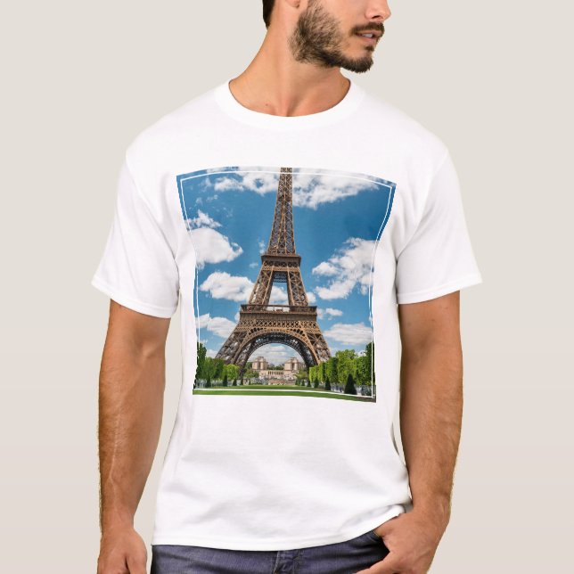 Eiffelturm Blick vom Champ de Mars Public Park T-Shirt (Vorderseite)