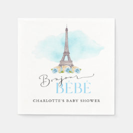 Eiffelturm Bonjour Babydusche Papier Napkins Serviette