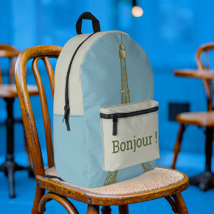 Eiffelturm - Bonjour Bedruckter Rucksack