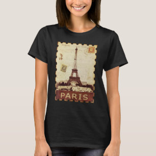 Eiffelturm Briefmarke Vacation Vintag Paris France T-Shirt