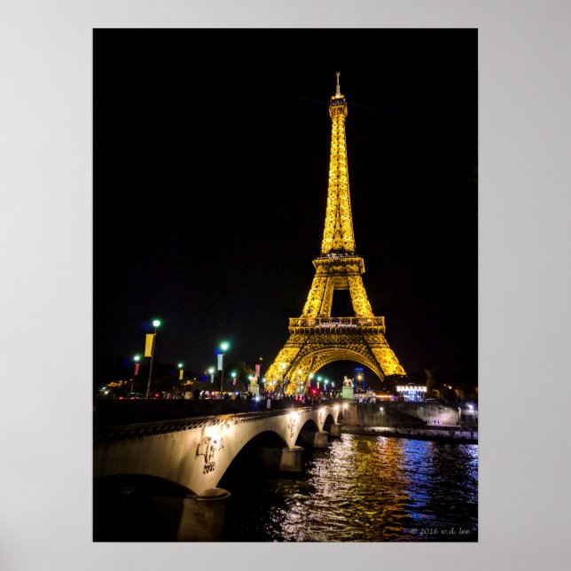 Eiffelturm by Night over in Paris, Frankreich Post Poster (Vorne)