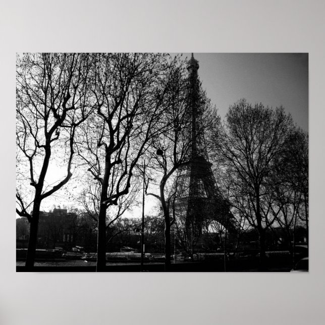 Eiffelturm durch das Baum-Plakat Poster (Vorne)