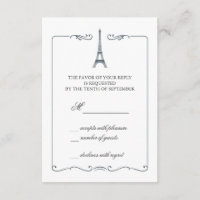 Eiffelturm Elegante RSVP Card Einladung