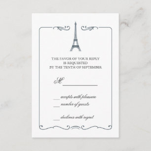 Eiffelturm Elegante RSVP Card Einladung