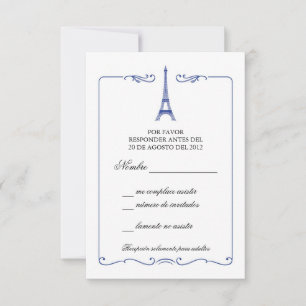 Eiffelturm Elegante RSVP Card Einladung