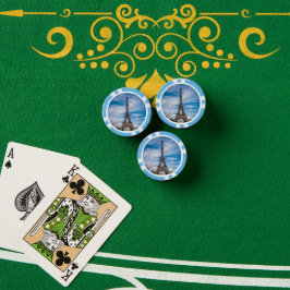Eiffelturm-Foto Pokerchips