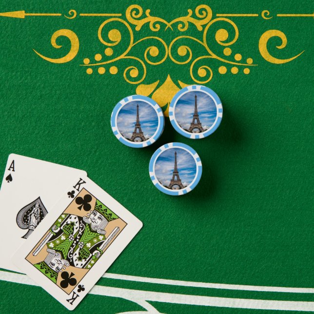 Eiffelturm-Foto Pokerchips (Pokertisch (Stapel))