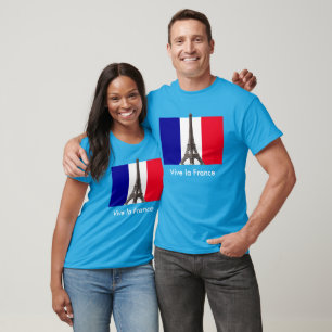Eiffelturm Französische Flagge Vive la France Unis T-Shirt
