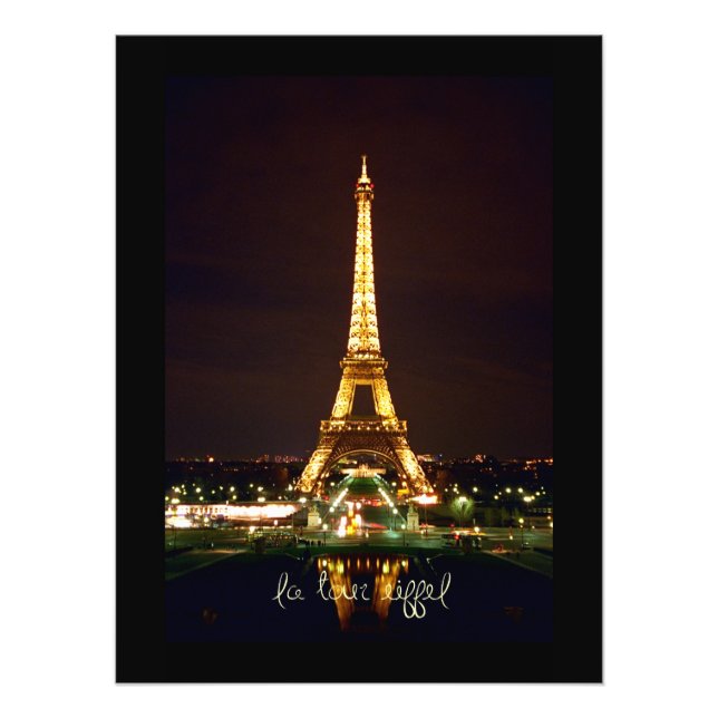Eiffelturm für Nachtfotografie Fotodruck (Vorne)