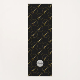 Eiffelturm Glitzer-Funkelmuster Monogram Yogamatte
