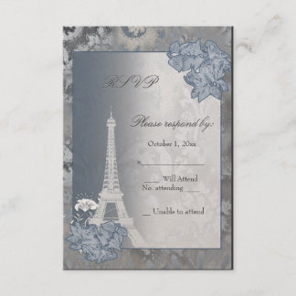 Eiffelturm - goldene metallische RSVP-Karte RSVP Karte