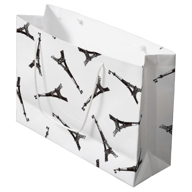 Eiffelturm Große Geschenktüte (Vorderseite Schrägansicht)