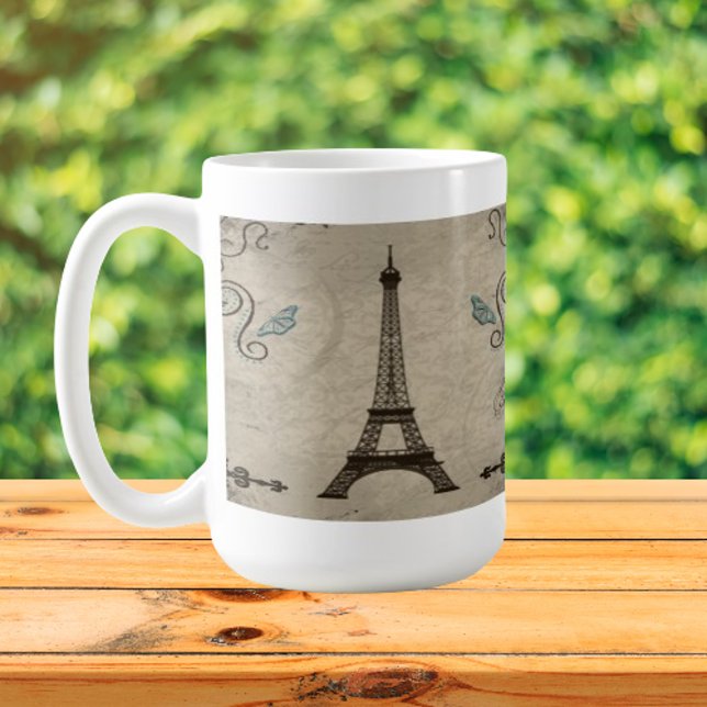 Eiffelturm Grunge Kaffee Tasse (Eiffel Tower Grunge Coffee Mug)