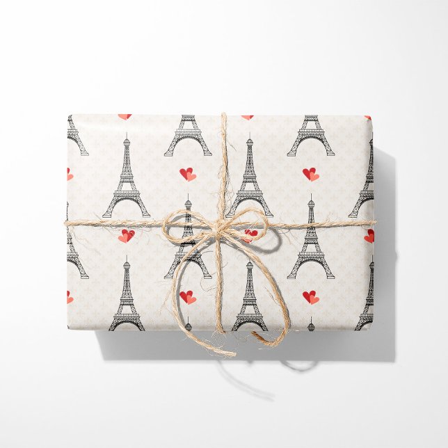 Eiffelturm & Herz Geschenkpapier (Von Creator hochgeladen)