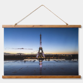 Eiffelturm Holz Topped Wall Tapestry Wandteppich Mit Holzrahmen